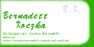 bernadett koczka business card